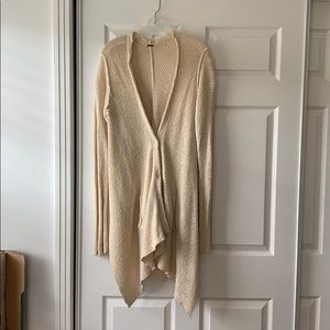 FreePeople cream, flowy cardigan with pockets